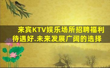 来宾KTV娱乐场所招聘福利待遇好.未来发展广阔的选择